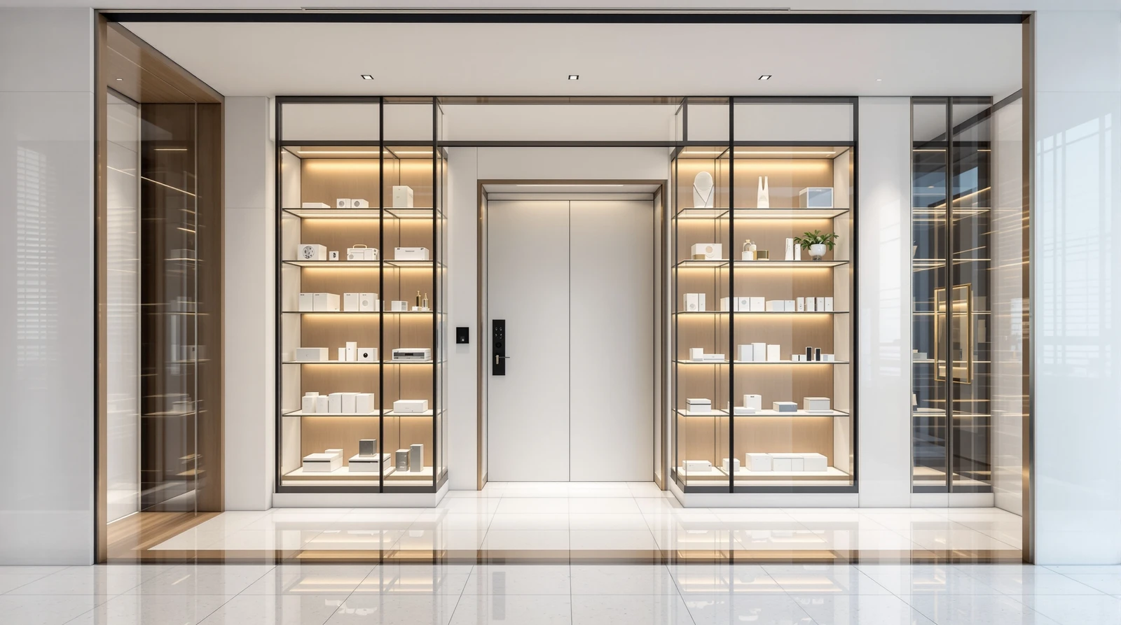 入退室管理 クラウド オンプレミス 違い - Lavish 電気錠リーダー（オフィスエントランス設置イメージ）