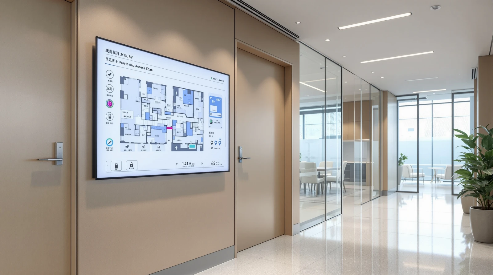重要インフラ 物理セキュリティ 入退 要件 - Corporate security office in Japan with a large wa