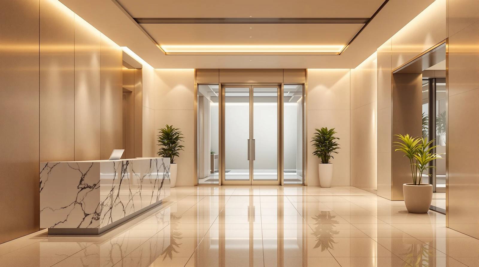 電気錠 後付け 工事 費用 - Modern Japanese corporate office entrance lobby wi